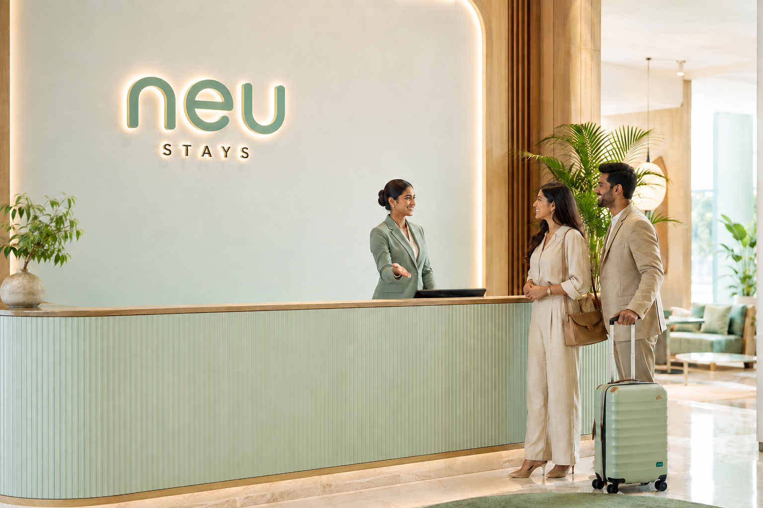 Indian Neu hotel team welcoming guests